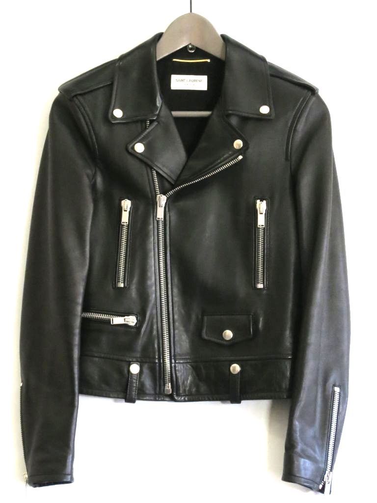 【231962】Saint Laurent サンローラン ラムレザー ライダース ジャケット ・F36 481862 Y5YA2 ブラック