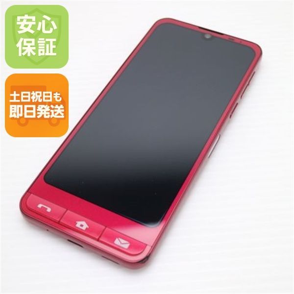 美品 SoftBank シンプルスマホ6 A201SH ルビーレッド スマホ 白ロム
