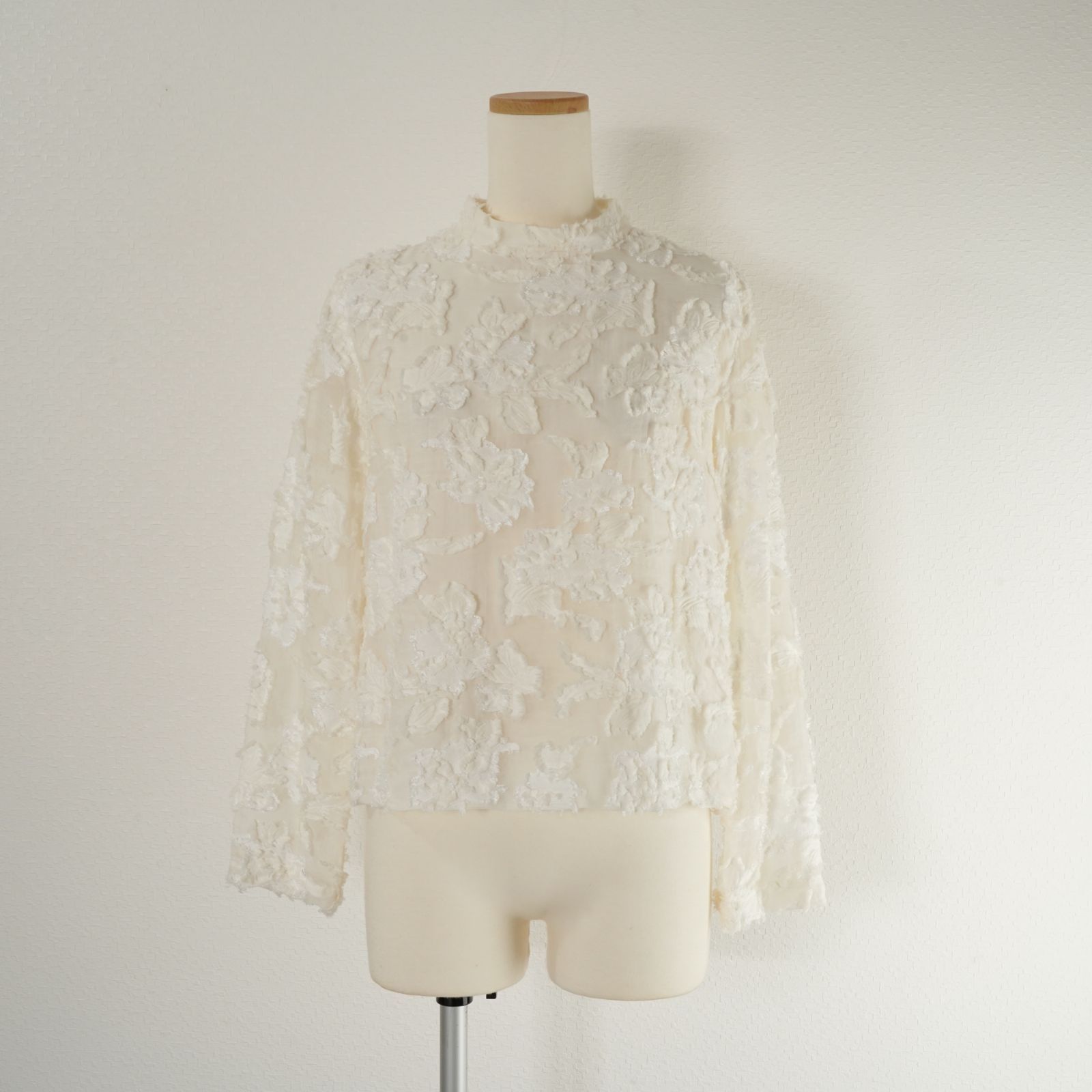 GREED グリード FLOWER SHEER JACQUARD Mock neck フラワー シアー 
