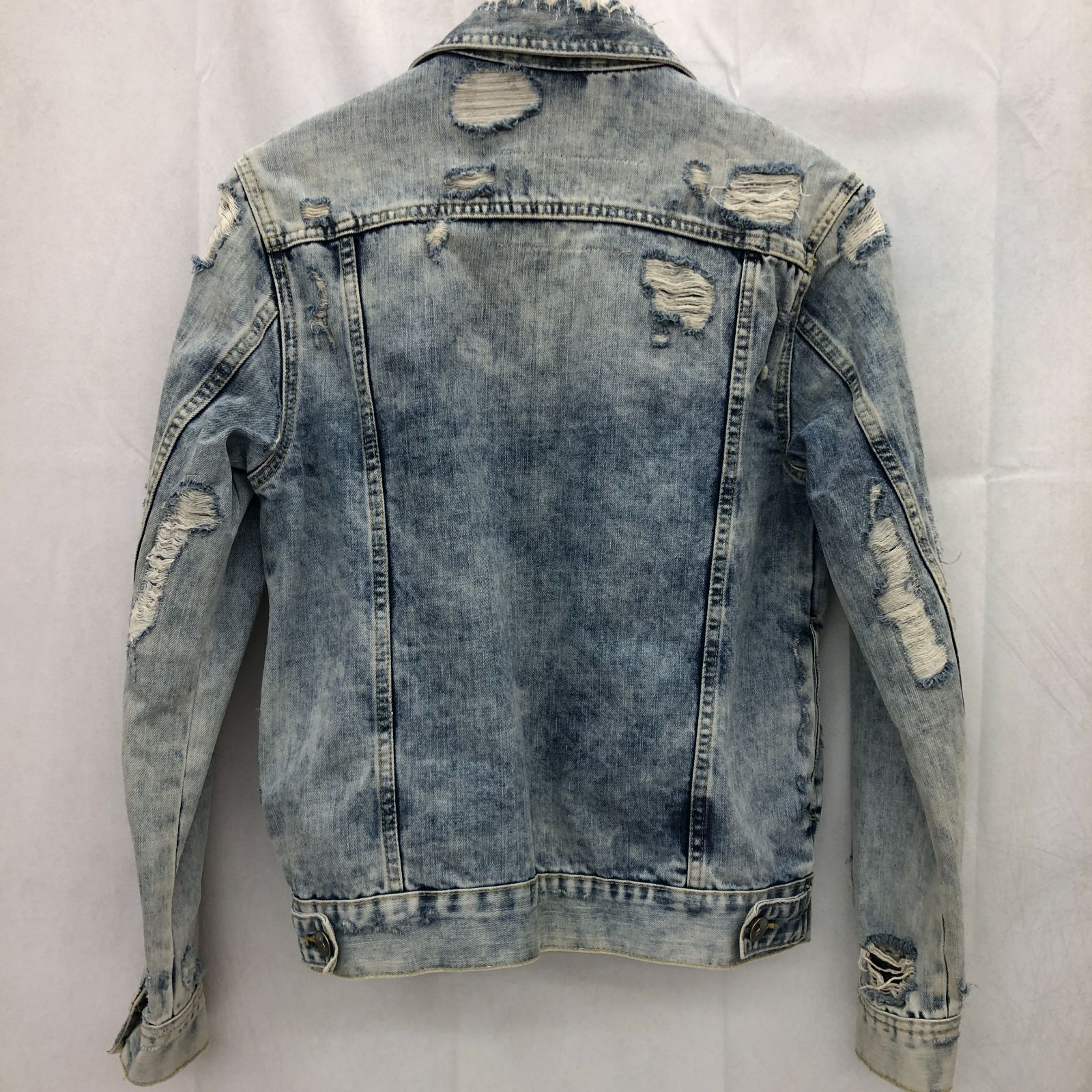 ZARA ザラ デニムジャケット ダメージ加工 USA S S ライトブルー