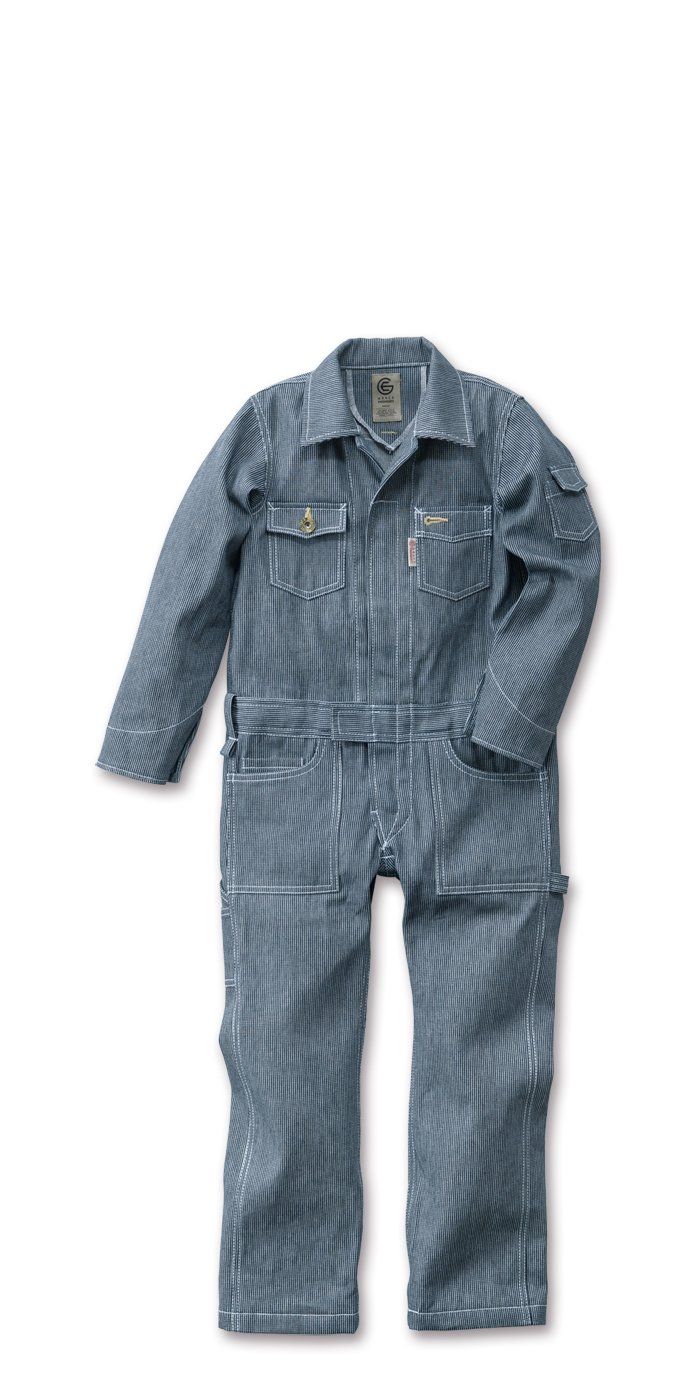 新品 GRACE ENGINEERS グレースエンジニアーズ GE-105 長袖ツナギキッズ19ヒッコリー130