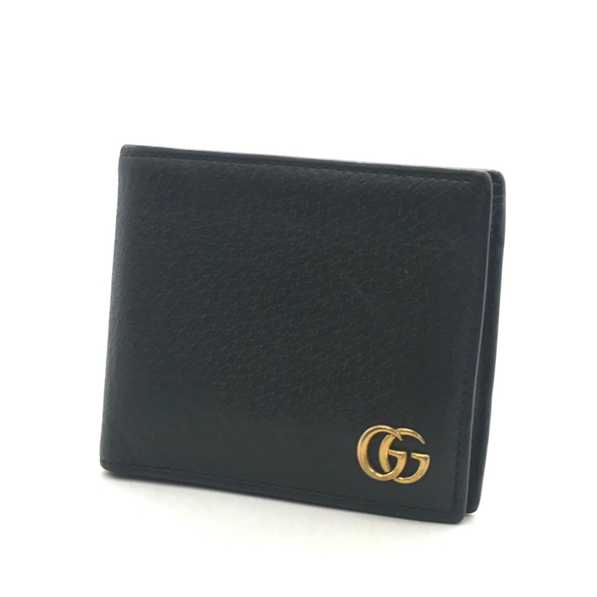 【倉吉店】 中古 GUCCI | グッチ 二つ折り財布 GGマーモント コインウォレット 428725 GGマーモント ブラック 【125】