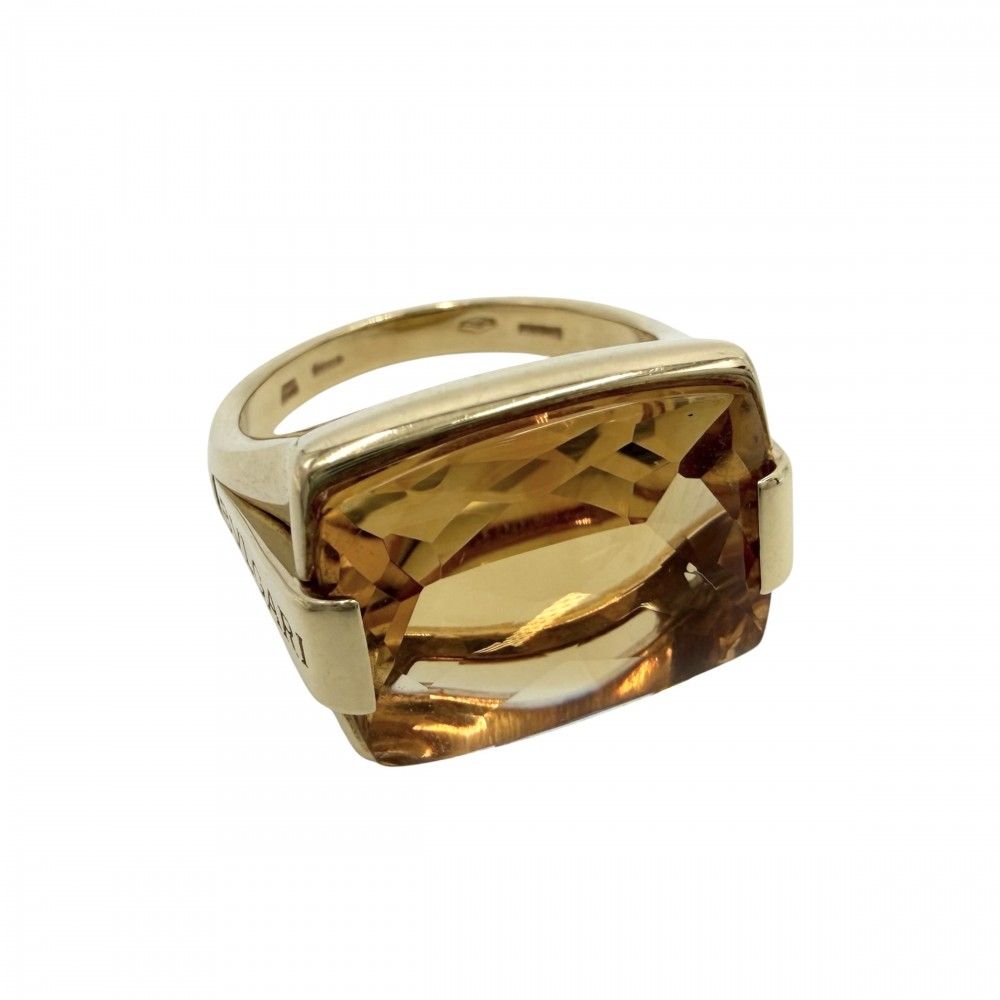 ブルガリ 指輪 レディース アレグラ ジュエリー アクセサリー リング Au750 18金YG BVLGARI K18イエローゴールド シトリン 約14.5号 イエロー 約12.0g【中古品】