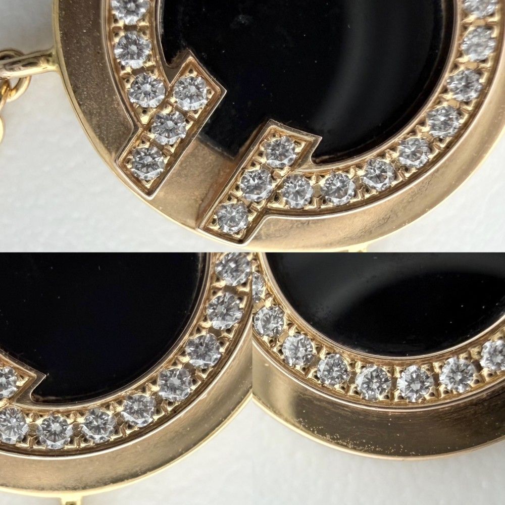 ティファニー ネックレス レディース ティファニー T TWO サークル ペンダント ジュエリー アクセサリー Au750 18金PG TIFFANY&Co. K18ピンクゴールド オニキス ブラック 黒 ゴールド 約3.2g【中古品】