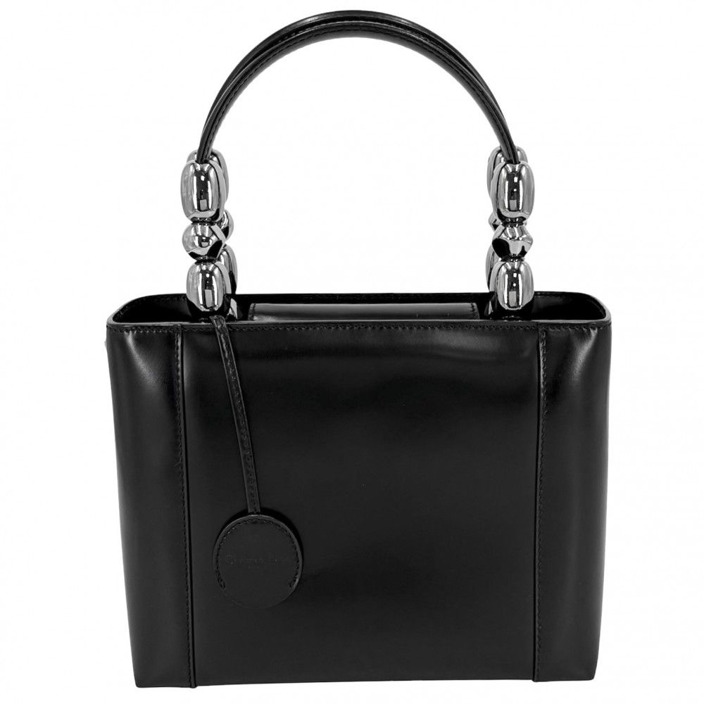 クリスチャンディオール ハンドバッグ レディース マリスパール マット 小さめ かばん 鞄 Christian Dior レザー ブラック 黒 ガンメタル金具【中古品】