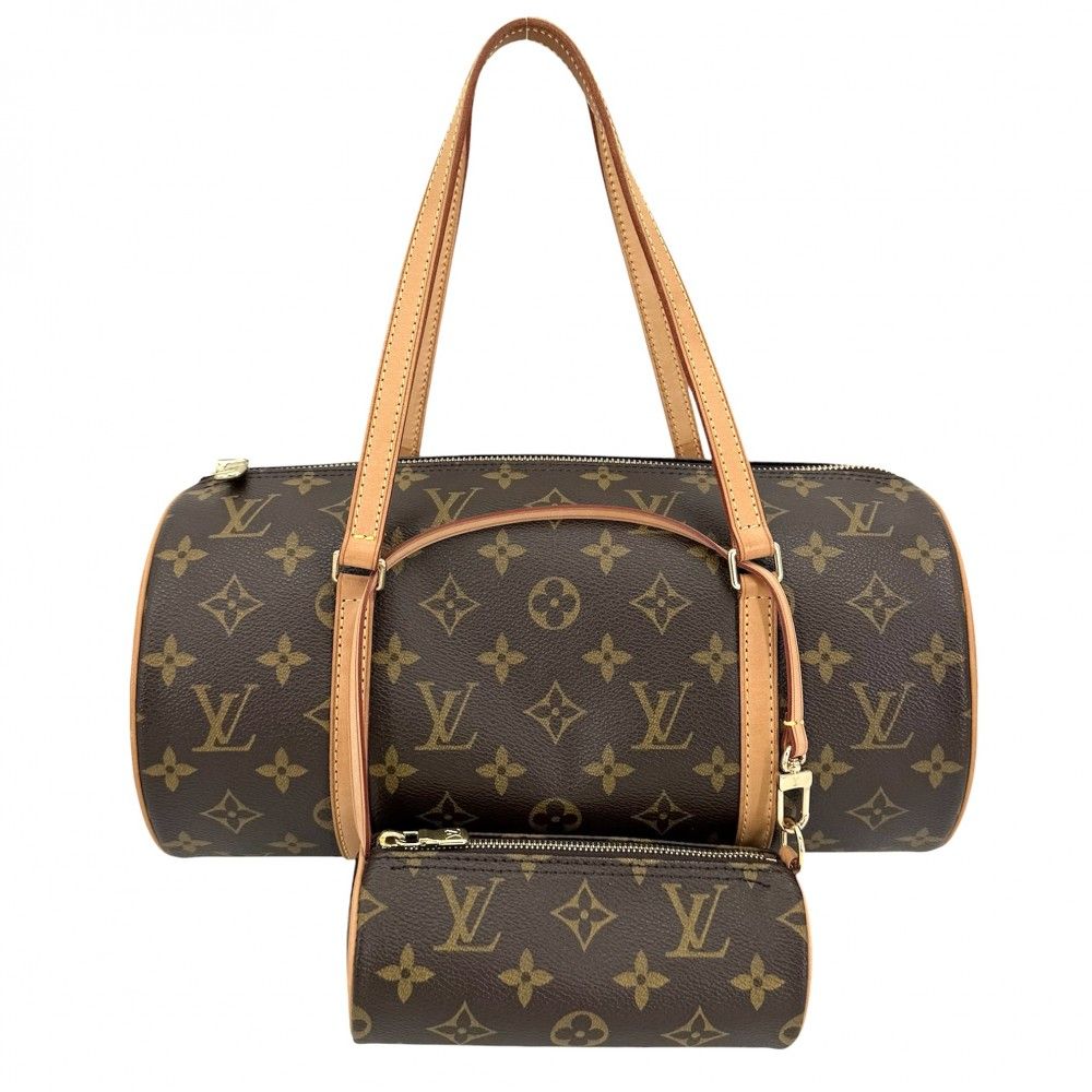ルイヴィトン ハンドバッグ レディース 肩掛け パピヨン30 ポーチ付き LOUIS VUITTON M51385 モノグラムキャンバス ブラウン 茶 ゴールド金具【中古品】