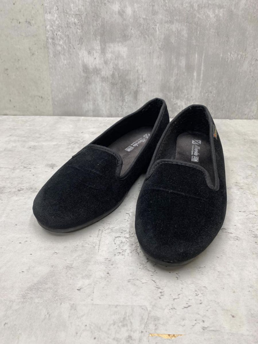 Alberola アルベローラ ベロア スリッポン シューズ size24.0cm/黒 ■■ レディース