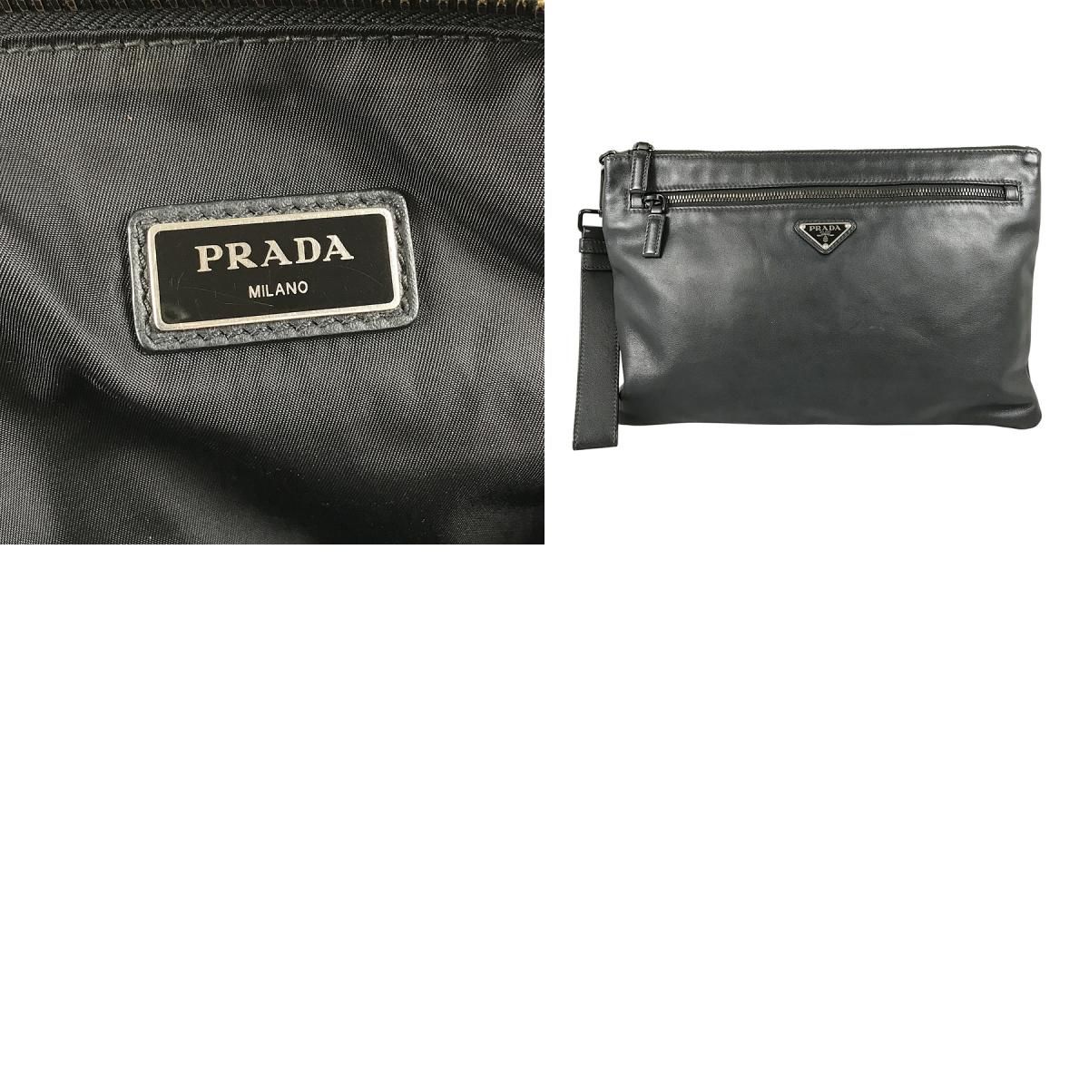 プラダ PRADA レザー クラッチバッグ sh【中古】 - メルカリ