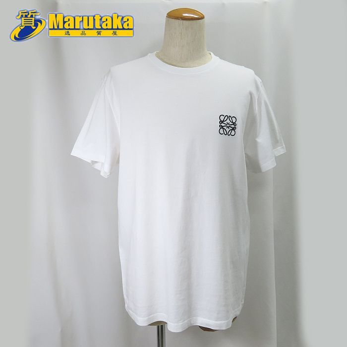 【 ロエベ 】LOWEW Tシャツ H526Y22J26 アナグラム ロゴ刺繍 L ホワイト カットソー 中古 26k186-3 クリーニング済 送料無料 兵庫県 西宮市 甲子園店 ブランド 人気 アパレル 古着 衣類 服 衣料 カジュアル ファッション