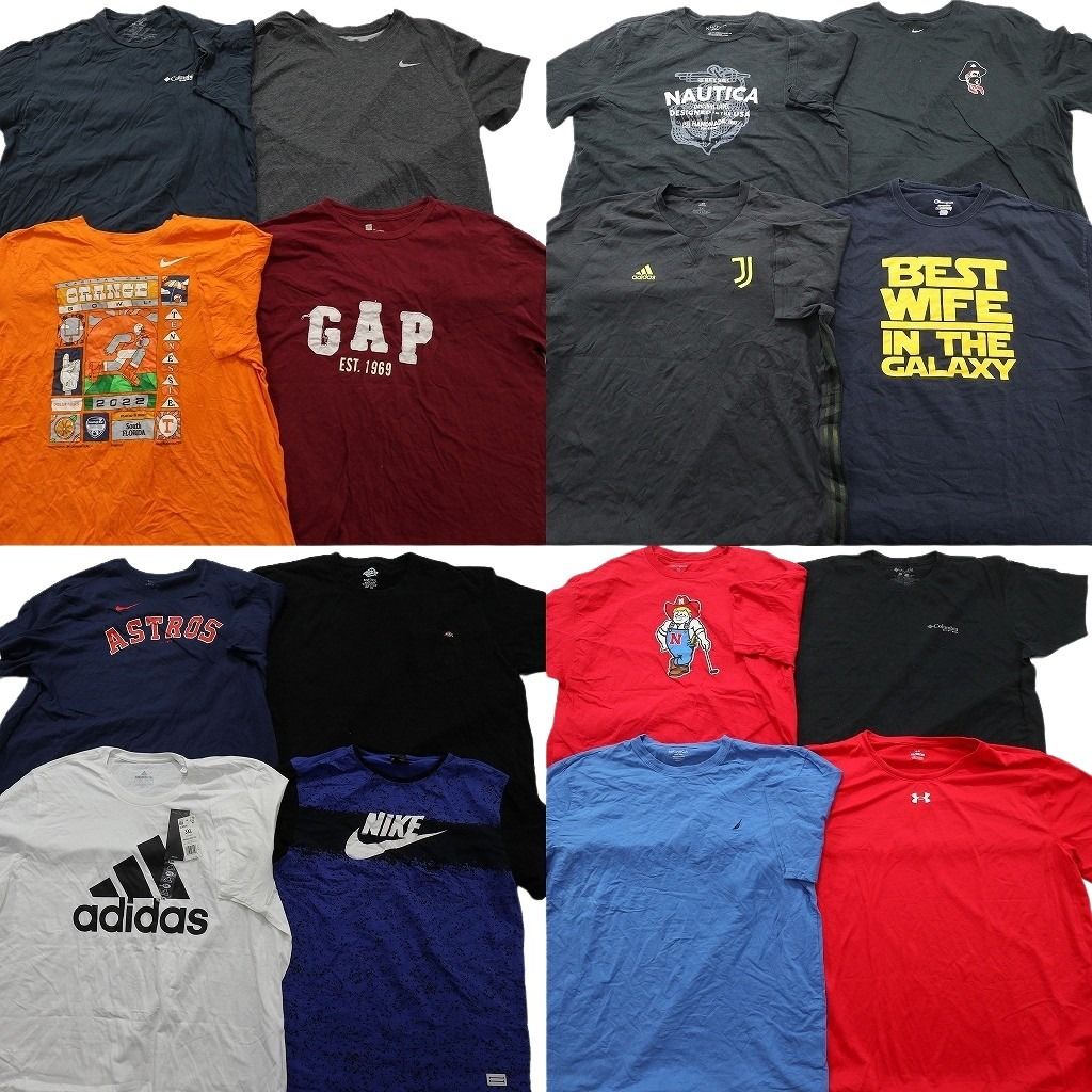古着卸 まとめ売り ブランドMIX Tシャツ 16枚セット ( メンズ 2XL/3XL ) ディッキーズ ノースフェイス コロンビア ナイキ 中古 古着 NE9101