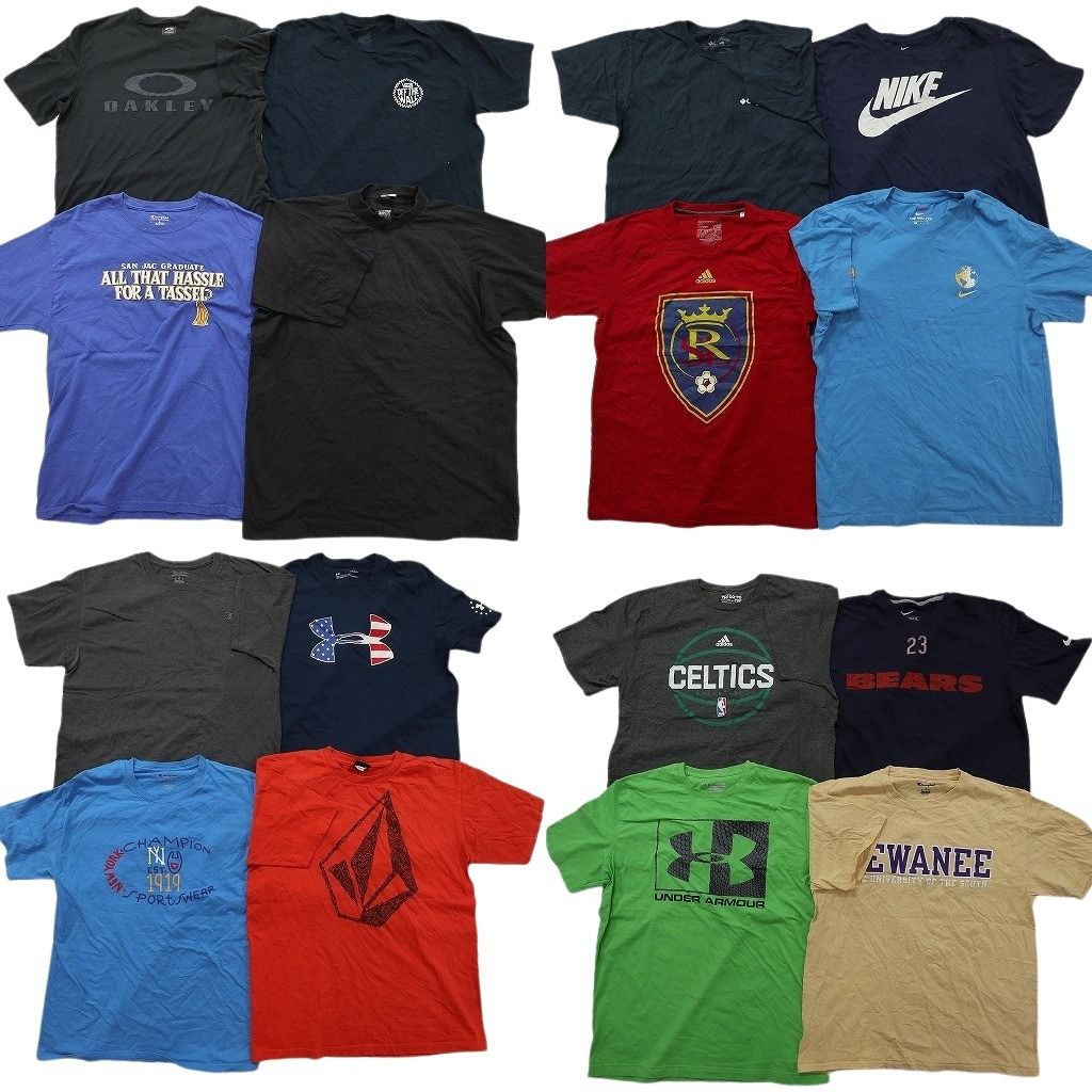古着卸 まとめ売り ブランドMIX Tシャツ 16枚セット ( メンズ M/L ) コロンビア オークリー ナイキ チャンピオン 中古 古着 NE9115