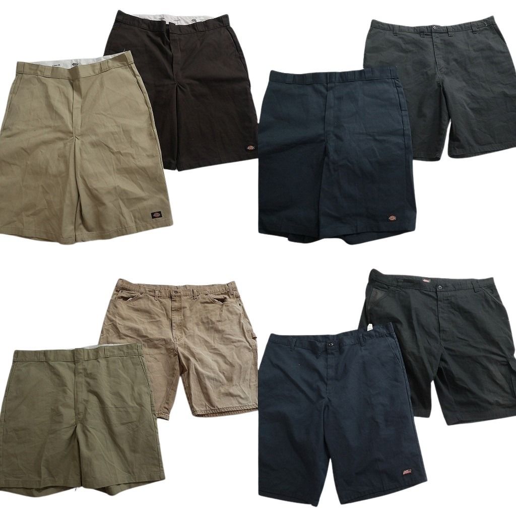 古着卸 まとめ売り ディッキーズ ショートパンツ 8枚セット ( メンズ 48/46/44 ) カーゴ ブラック ベージュ ワーク 中古 古着 NE9123
