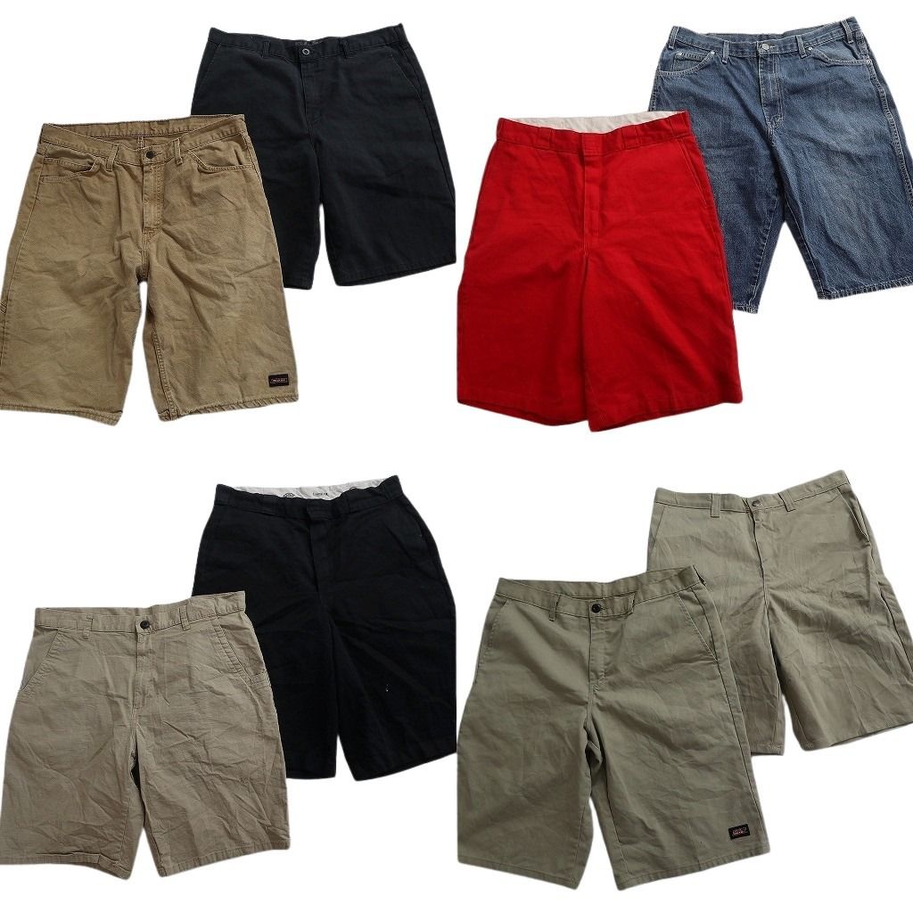 古着卸 まとめ売り ディッキーズ ショートパンツ 8枚セット ( メンズ 36 ) デニム ルーズフィット ブラック ベージュ 中古 古着 NE9129 10,934円