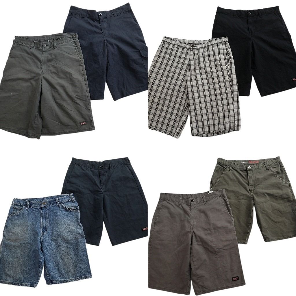 古着卸 まとめ売り ディッキーズ ショートパンツ 8枚セット ( メンズ 34 ) カーゴ FLEX デニム チェック フェード 中古 古着 NE9130