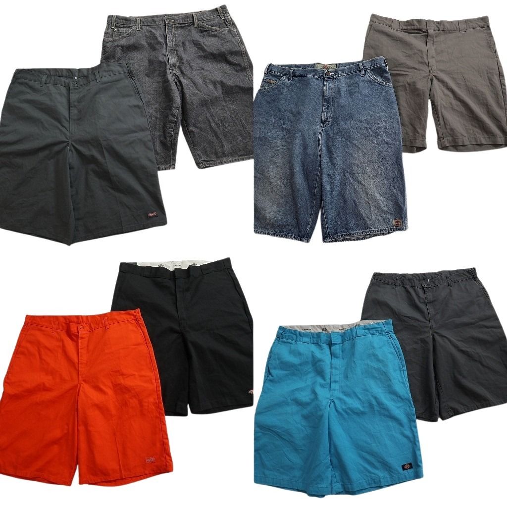 古着卸 まとめ売り ディッキーズ ショートパンツ 8枚セット ( メンズ 42 ) デニム ブラック オレンジ グレー 中古 古着 NE9131