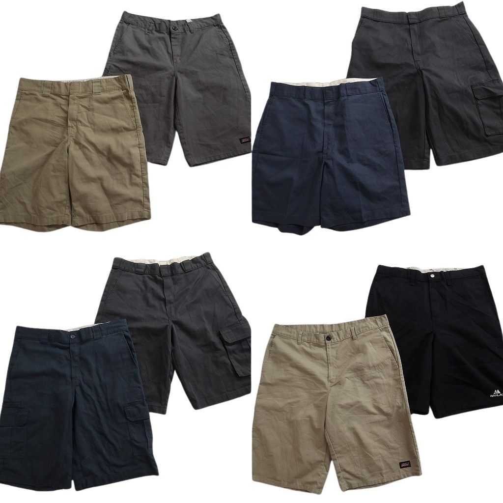 古着卸 まとめ売り ディッキーズ ショートパンツ 8枚セット ( メンズ 36/34 ) カーゴ ワーク ブラック ネイビー ベージュ 中古 古着 NE9139