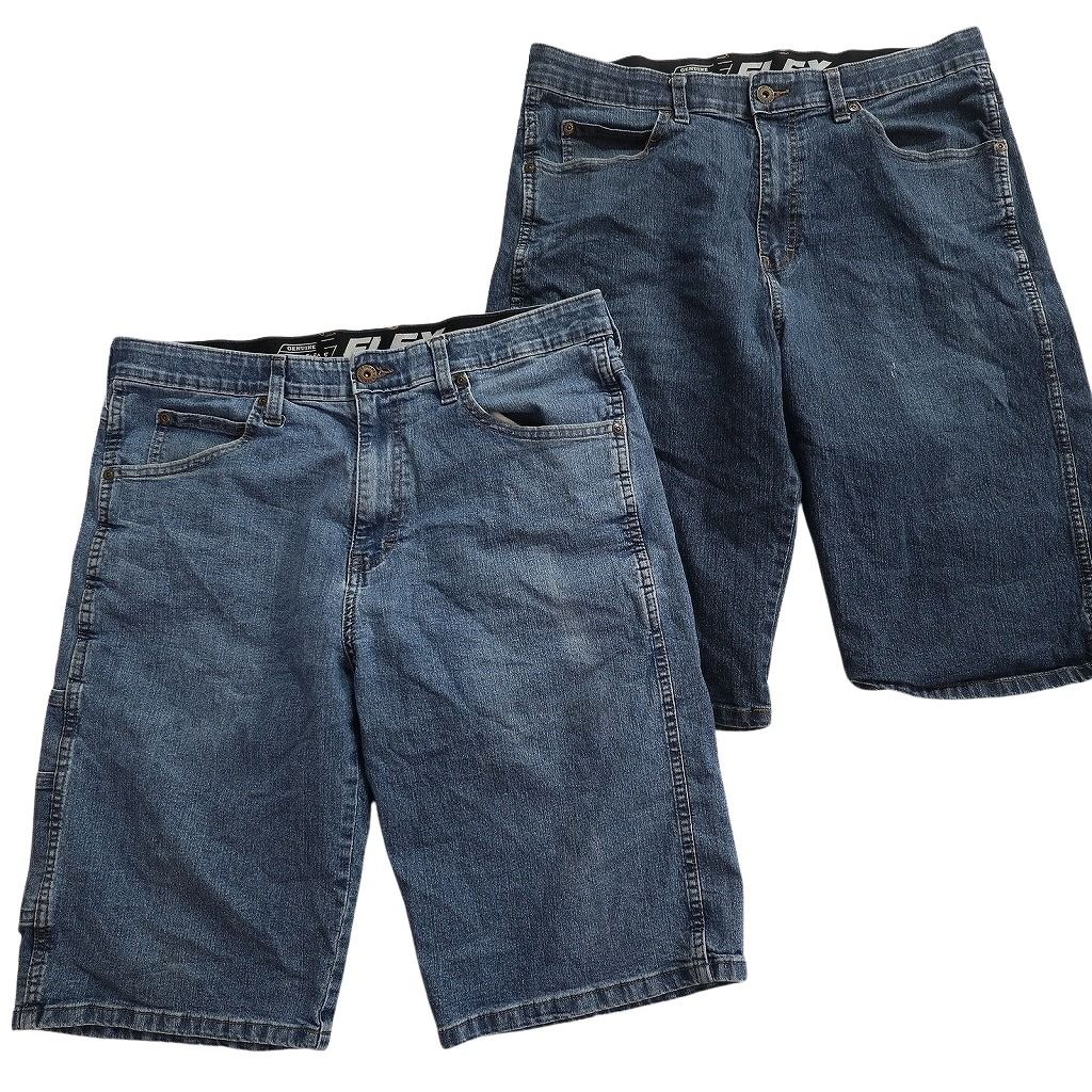 古着卸 まとめ売り ディッキーズ ショートパンツ 8枚セット ( メンズ 34 ) デニム チェック ネイビー ブラウン 中古 古着 NE9140