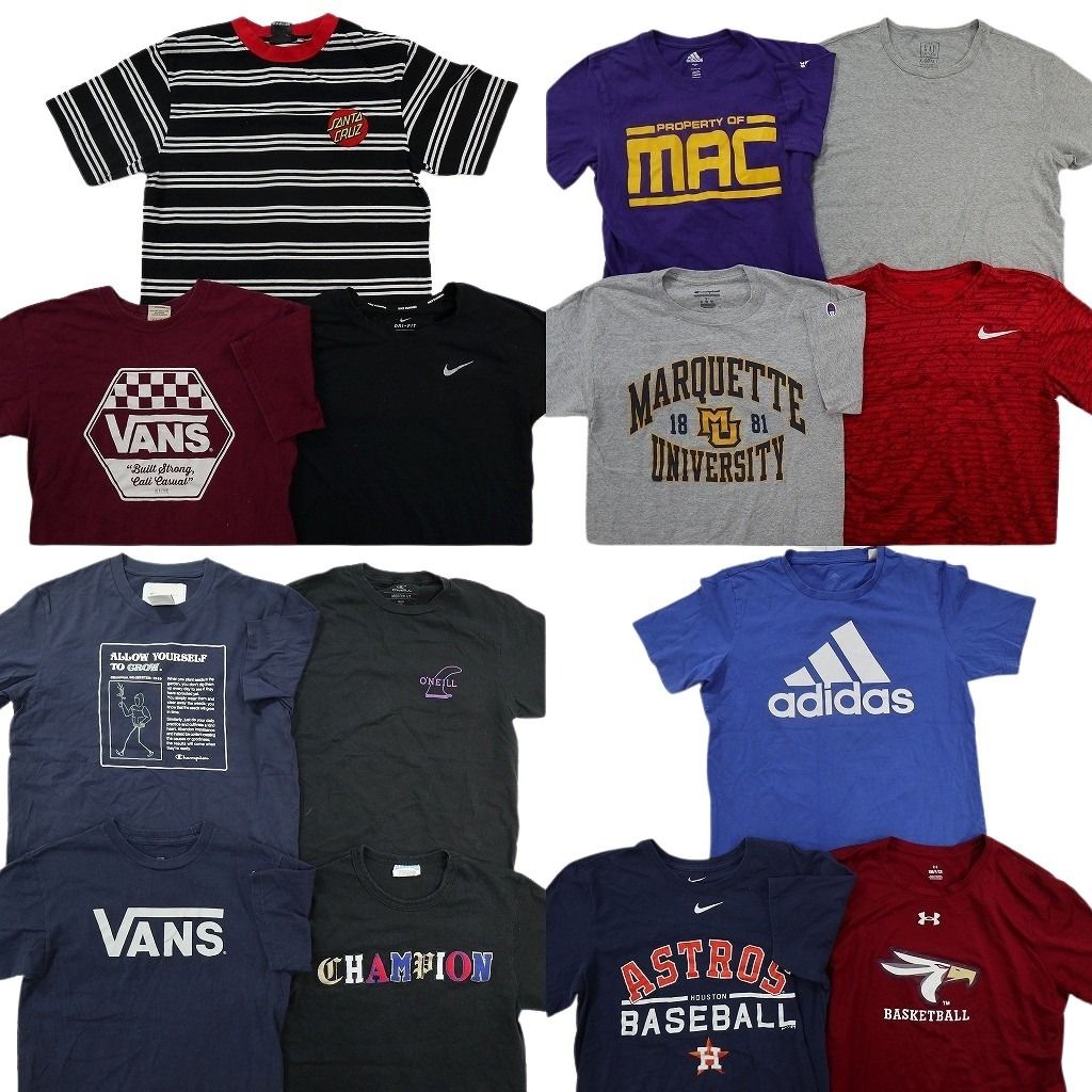 古着卸 まとめ売り ブランドMIX Tシャツ 14枚セット ( メンズ XS/S ) チャンピオン ナイキ アディダス GAP VANS 中古 古着 NE9145