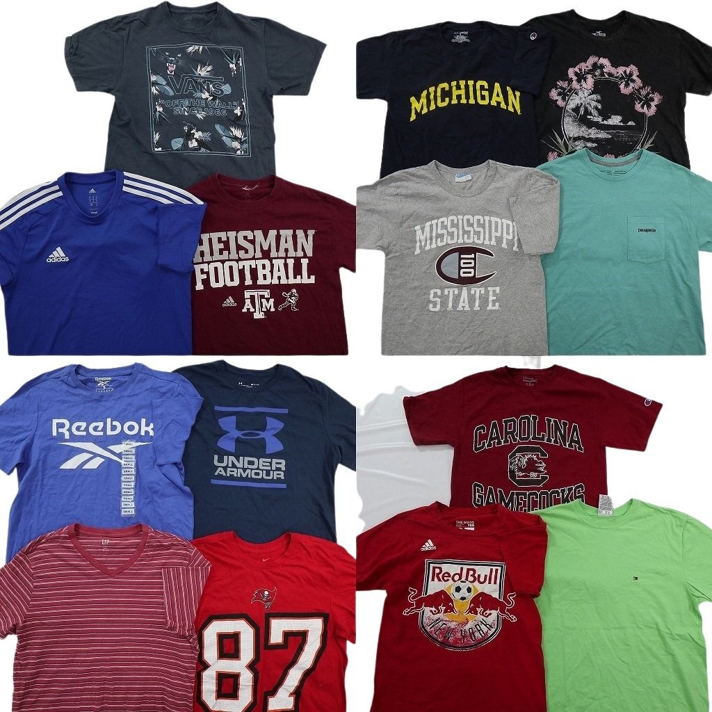 古着卸 まとめ売り ブランドMIX Tシャツ 14枚セット ( メンズ S ) パタゴニア トミー フラッグタグ リーボック 中古 古着 NE9147