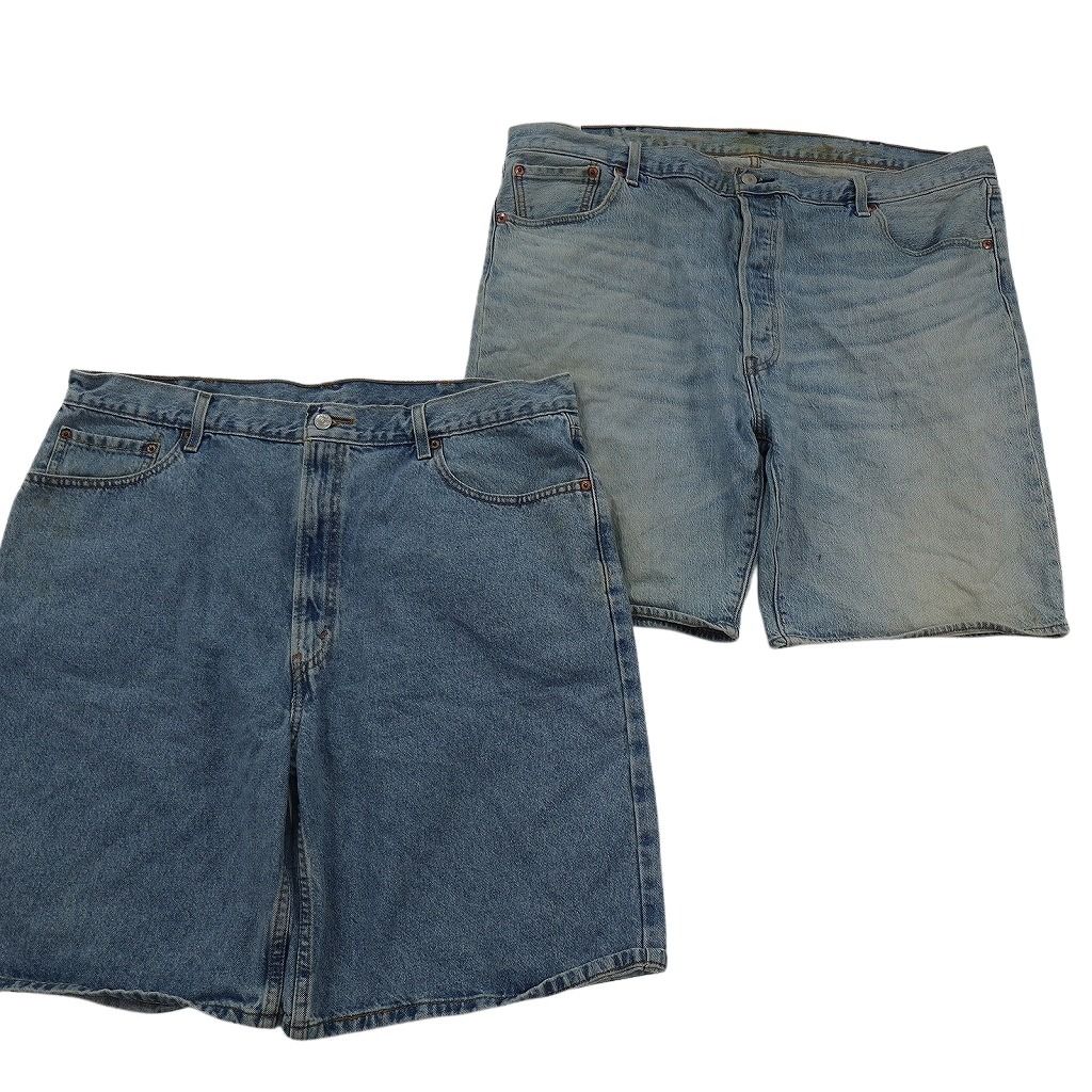 古着卸 まとめ売り リーバイス デニム ショートパンツ 7枚セット ( メンズ 44/42 ) 505 501 550 569 ブラック 中古 古着 NE9148