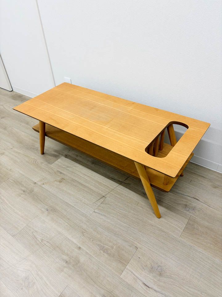 【展示品】定価46,750円 東谷 ソット 棚付センターテーブル 幅105㎝ ナチュラル 北欧 個人未使用【送料無料】
