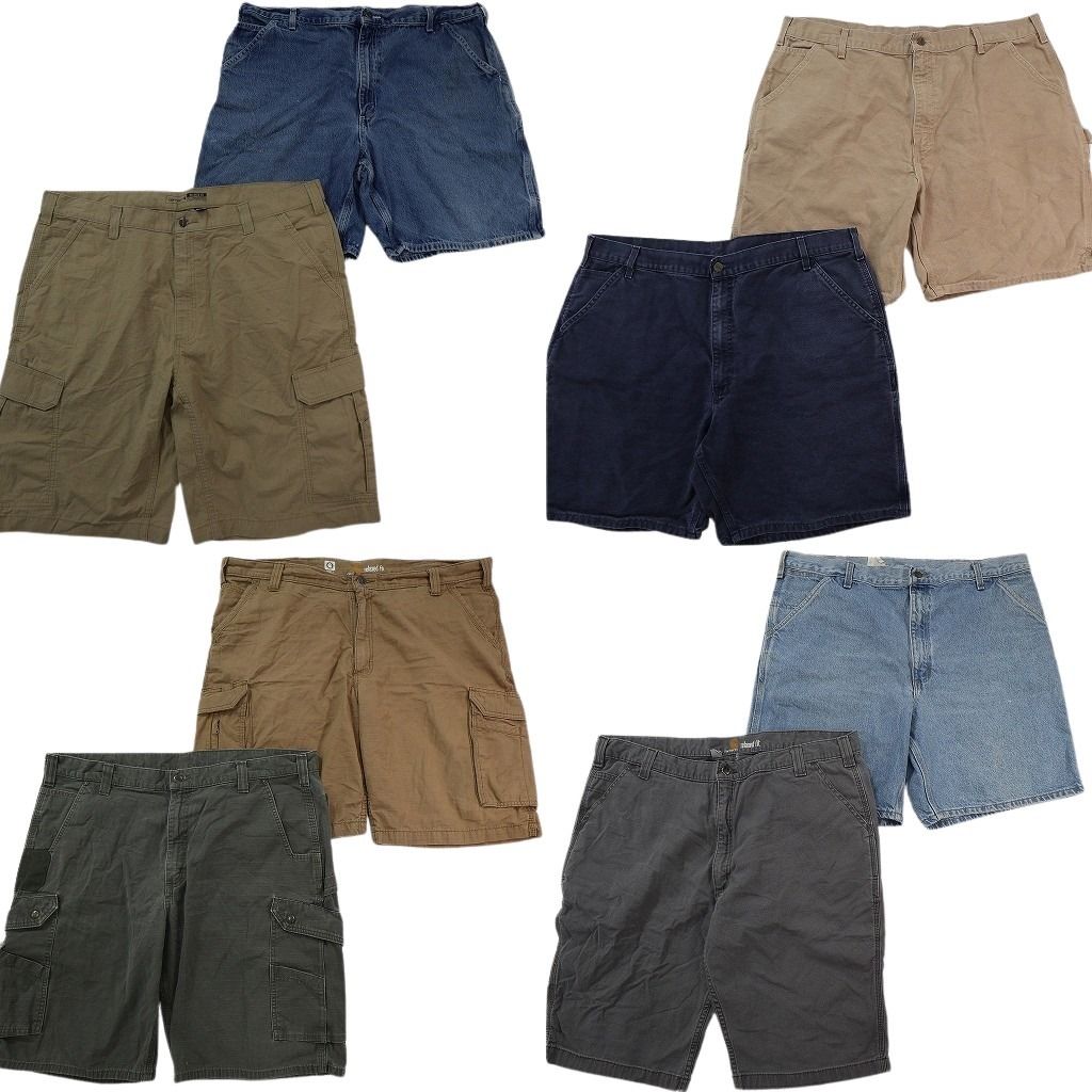 古着卸 まとめ売り カーハート ショートパンツ 8枚セット ( メンズ 42 ) デニム カーゴ ハンマーループ ワーク 中古 古着 NE9157