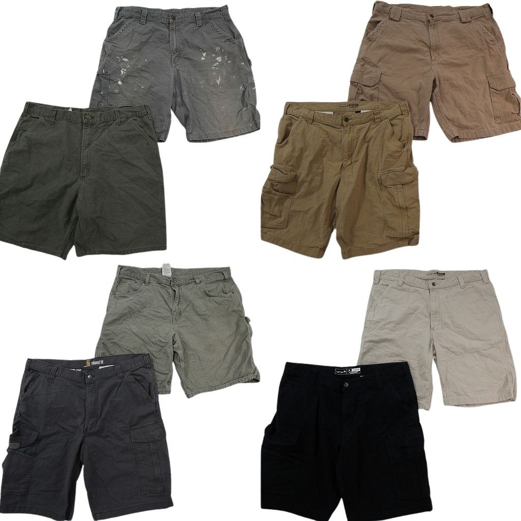 古着卸 まとめ売り カーハート ショートパンツ 8枚セット ( メンズ 42/40 ) ペインティング ペインター ワーク カーゴ 中古 古着 NE9158