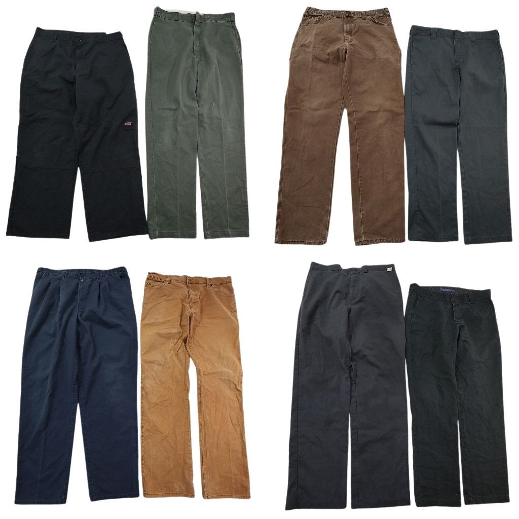 古着卸 まとめ売り ディッキーズ パンツ MIX 8枚セット ( メンズ 36 ) ダブルニー 2タック ワーク ネイビー ベージュ 中古 古着 NE9168