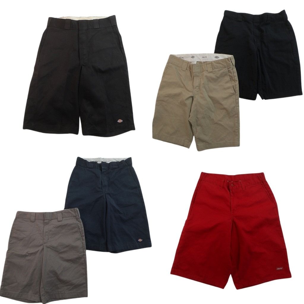 古着卸 まとめ売り ディッキーズ ショートパンツ 6枚セット ( メンズ 32/31/30 ) ルーズフィット スリムフィット ブラック 中古古着 NE9188