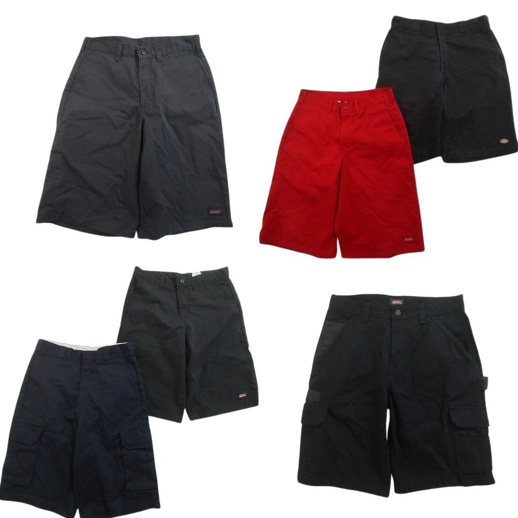 古着卸 まとめ売り ディッキーズ ショートパンツ 6枚セット ( メンズ 30/29 ) カーゴ ブラック ネイビー レッド 中古 古着 NE9189