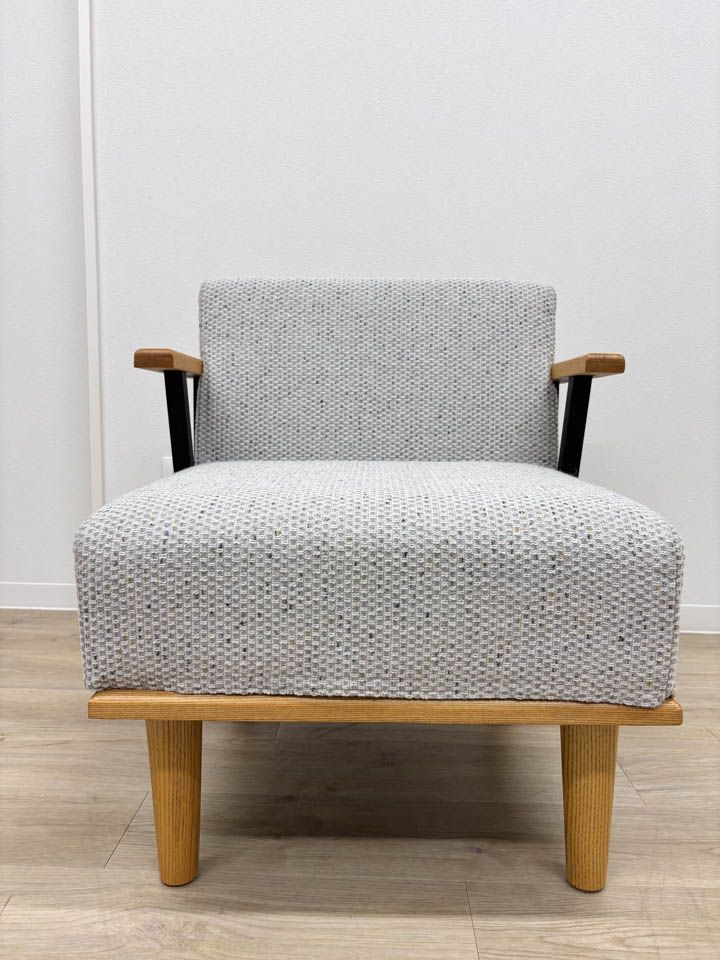 【展示品】定価52,800円 関家具 ソファ 1人掛け 単品 幅61cm カルミア ナチュラル アーバンストーン ファブリック【開梱設置付き】【送料無料】