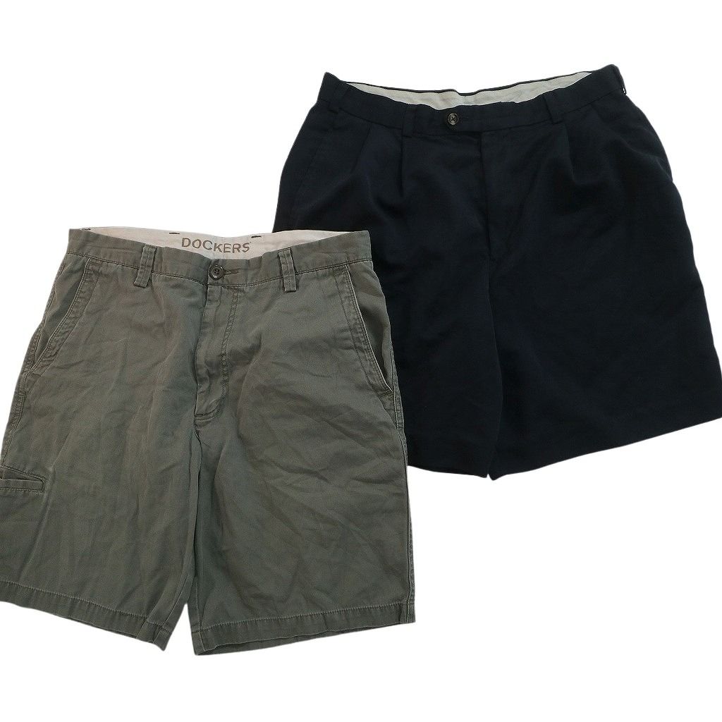 古着卸 まとめ売り ショートパンツ MIX 8枚セット ( メンズ 36 ) カーゴ ドッカーズ タック チェック 中古 古着 NE9192
