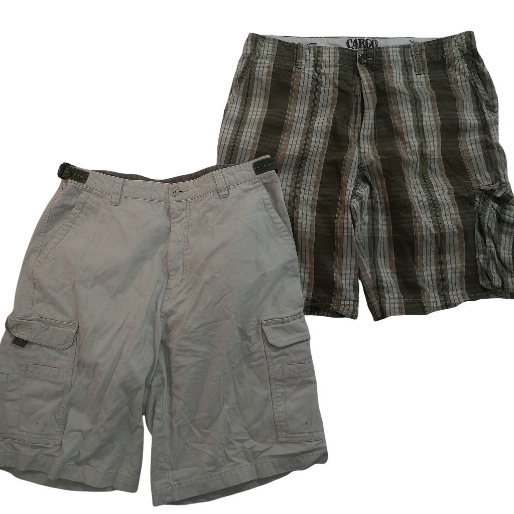 古着卸 まとめ売り ショートパンツ MIX 8枚セット ( メンズ 36 ) カーゴ ドッカーズ タック チェック 中古 古着 NE9192