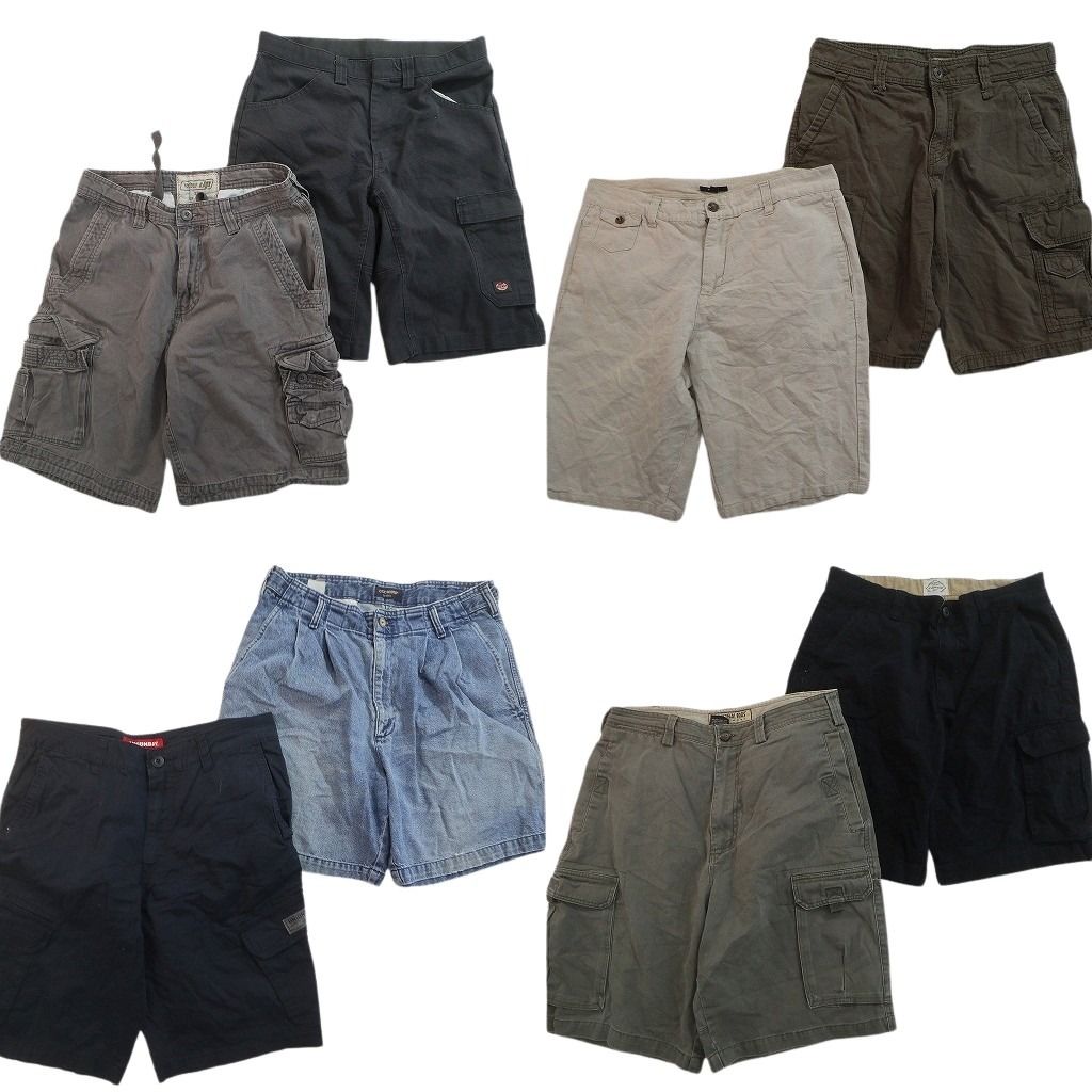 古着卸 まとめ売り ショートパンツ MIX 8枚セット ( メンズ 32 ) カーゴ デニム タック ワーク ドッカーズ 中古 古着 NE9200