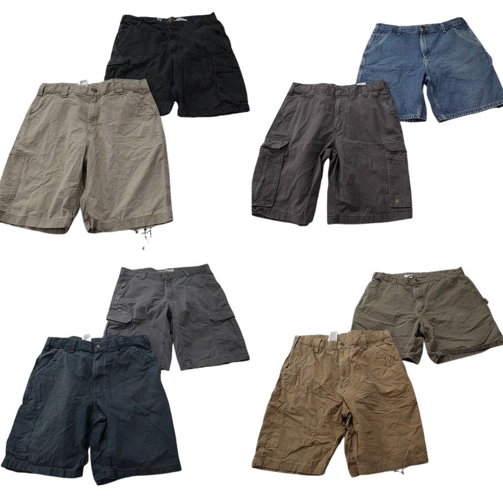 古着卸 まとめ売り カーハート ショートパンツ 8枚セット ( メンズ 38/36 ) カーゴ ペインター ワーク ダック地 デニム 中古 古着 NE9201