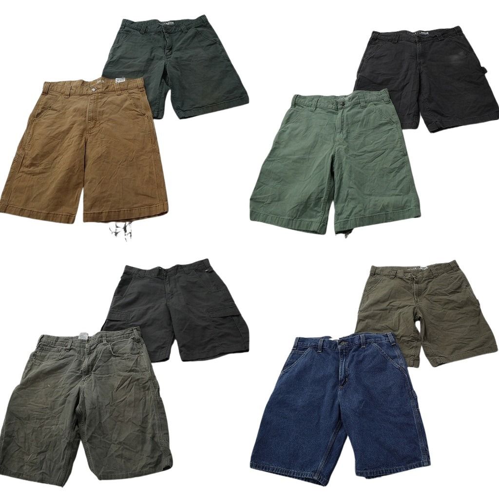 古着卸 まとめ売り カーハート ショートパンツ 8枚セット ( メンズ 34 ) デニム カーゴ ダック地 ハンマーループ 中古 古着 NE9203