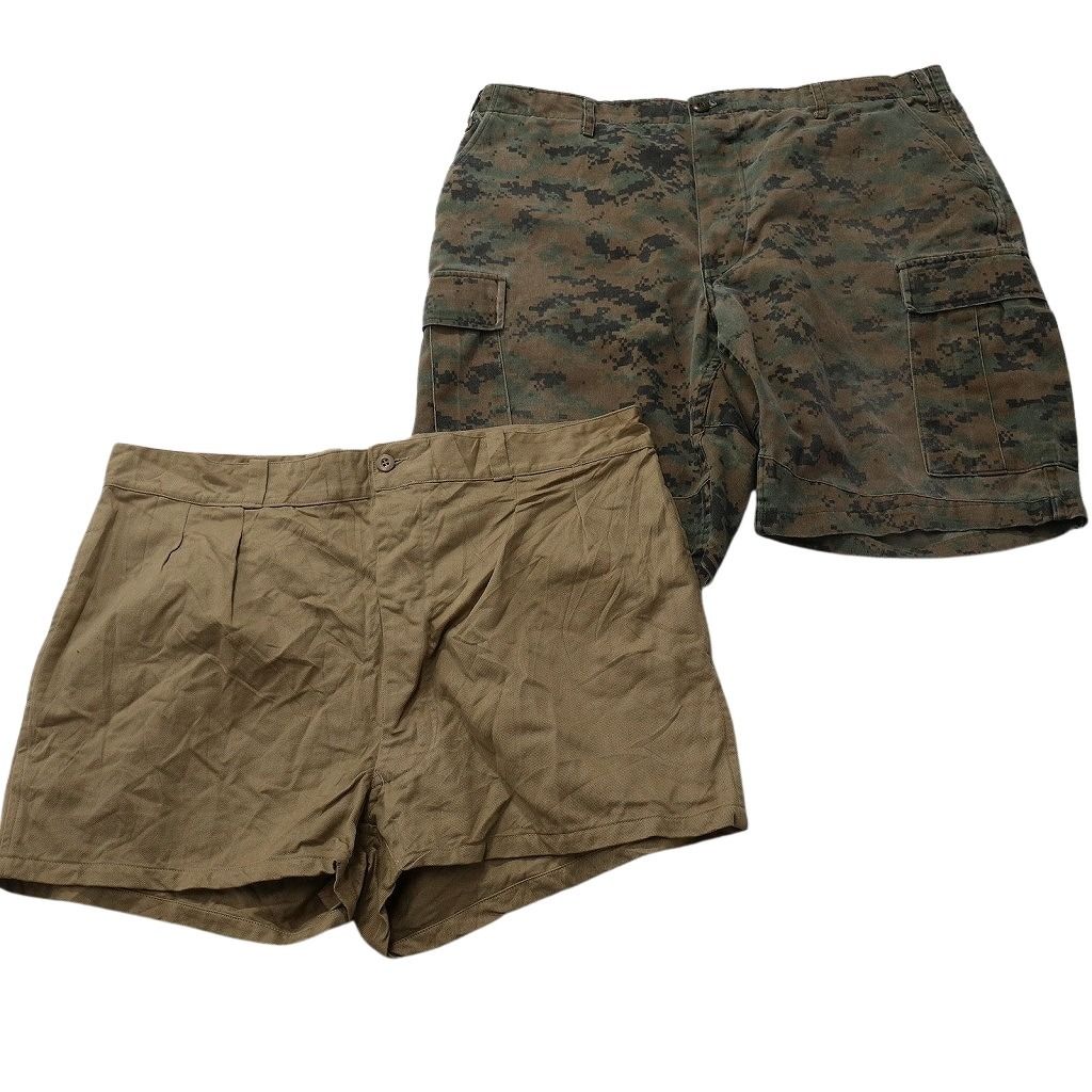 古着卸 まとめ売り ミリタリー ショートパンツ 8枚セット ( メンズ 2XL ) カーゴ デジカモ ARMY AIRFORCE トレーニングパンツ 中古 NE9205