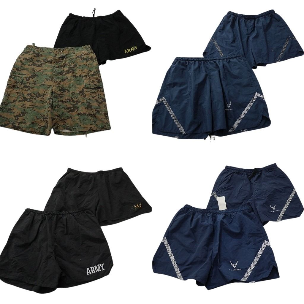古着卸 まとめ売り ミリタリー ショートパンツ 8枚セット ( メンズ XL ) デジカモ カーゴ トレパン ARMY AIRFORCE NAVY 中古 古着 NE9207