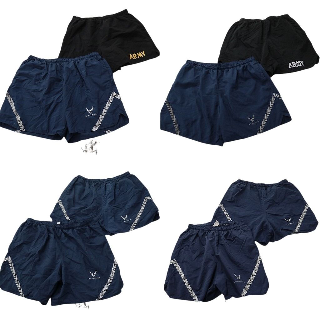 古着卸 まとめ売り ミリタリー ショートパンツ 8枚セット ( メンズ XL ) ARMY AIRFORCE ブラック ネイビー トレーニングパンツ 中古 NE9208