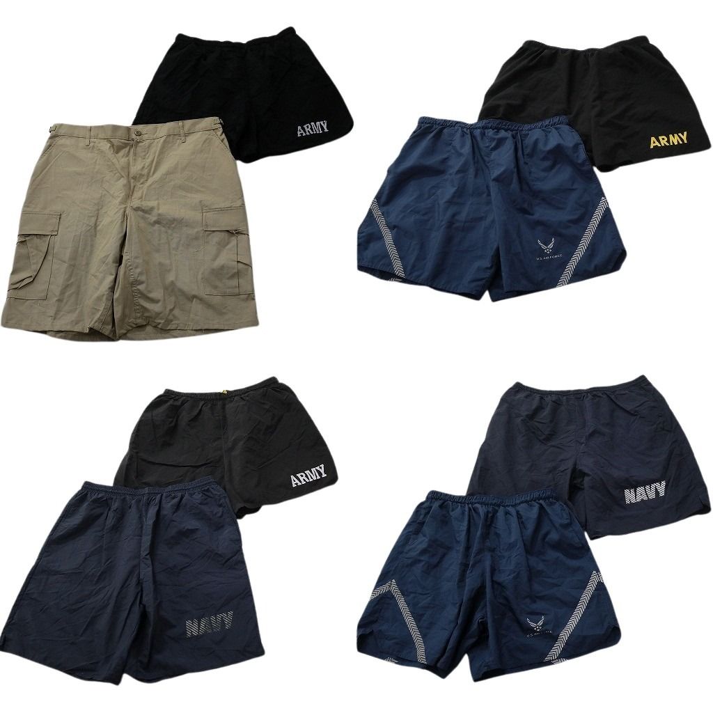 古着卸 まとめ売り ショートパンツ MIX 8枚セット ( メンズ L ) トレーニングパンツ ミリタリー カーゴ ARMY NAVY 中古 古着 NE9213