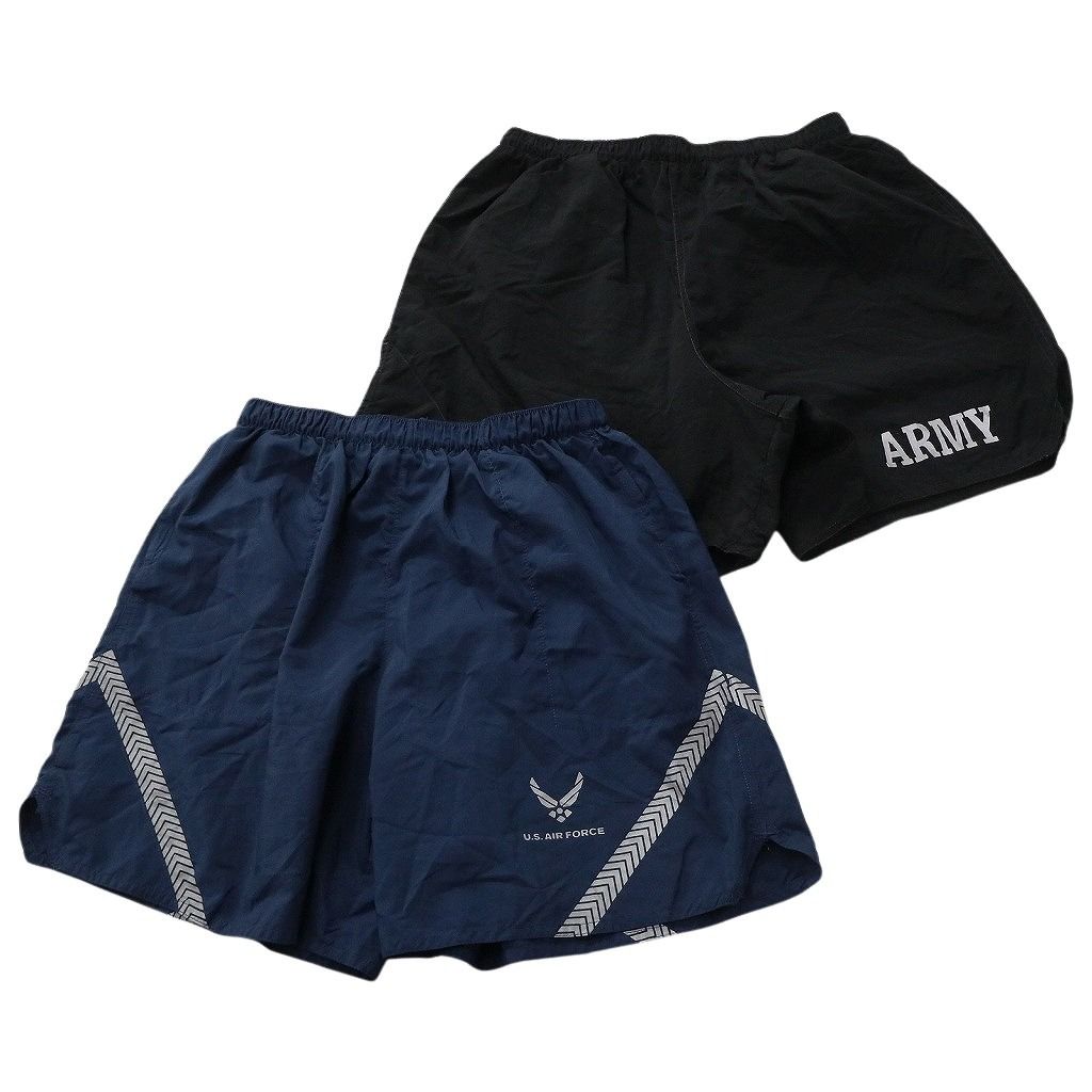 古着卸 まとめ売り ミリタリー ショートパンツ 8枚セット ( メンズ M ) ARMY AIRFORCE NAVY トレーニングパンツ ブラック 中古 古着 NE9215