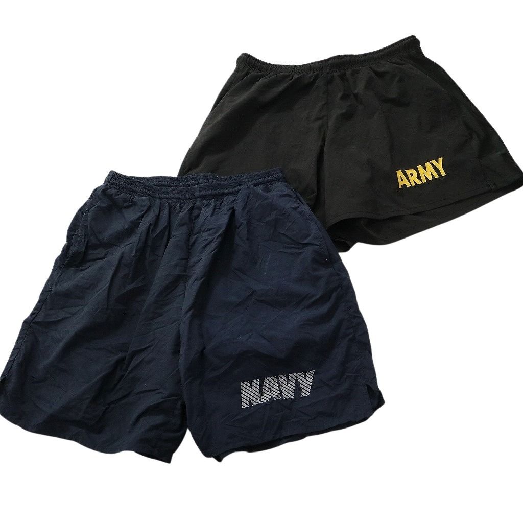 古着卸 まとめ売り ミリタリー ショートパンツ 8枚セット ( メンズ M ) ARMY AIRFORCE NAVY ネイビー トレーニングパンツ 中古 古着 NE9216