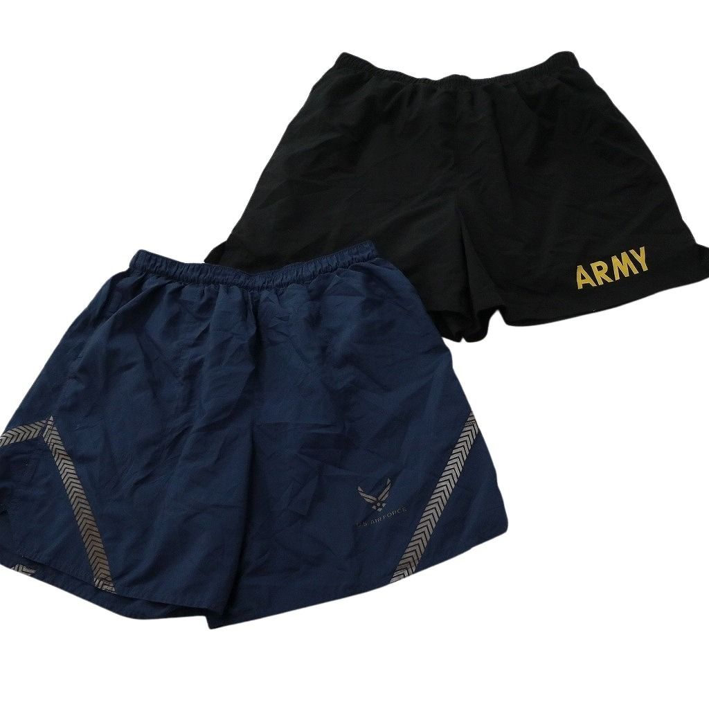 古着卸 まとめ売り ミリタリー ショートパンツ 8枚セット ( メンズ M ) ARMY AIRFORCE NAVY ネイビー トレーニングパンツ 中古 古着 NE9216