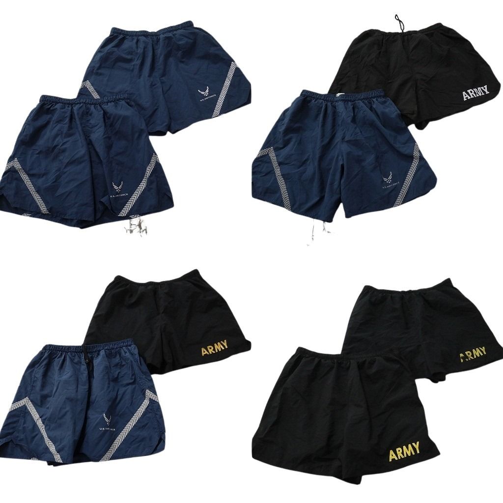 古着卸 まとめ売り ミリタリー ショートパンツ 8枚セット ( メンズ M ) AIRFORCE ARMY ブラック ネイビー 中古 古着 NE9218