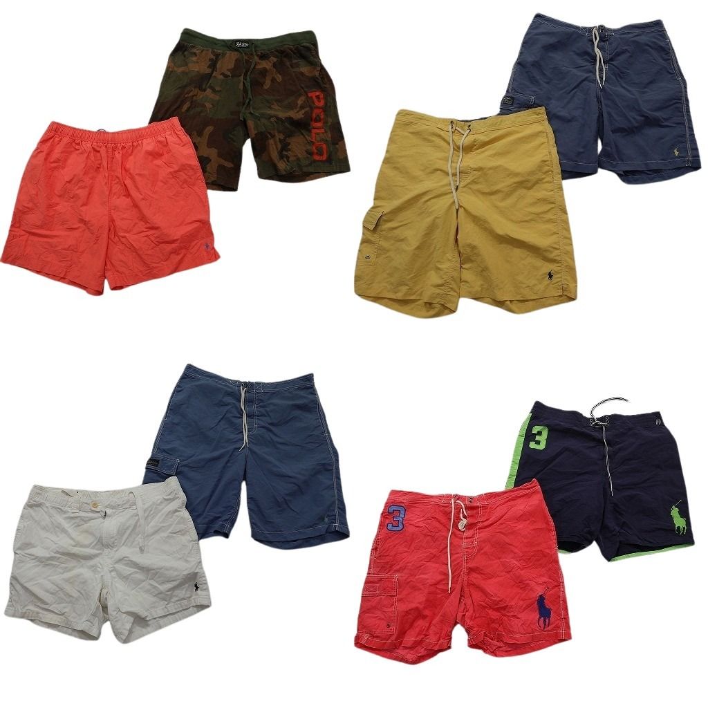 古着卸 まとめ売り ラルフローレン ショートパンツ 8枚セット ( メンズ XL/L ) 迷彩柄 イージー ビッグポニー スイム 中古 古着 NE9224