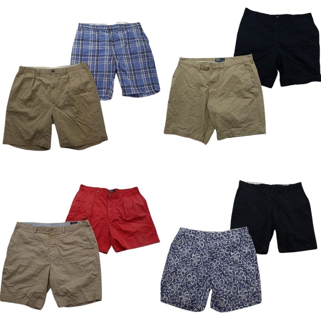 古着卸 まとめ売り ラルフローレン ショートパンツ 8枚セット ( メンズ 40 ) タック チェック 花柄 90s 中古 古着 NE9229