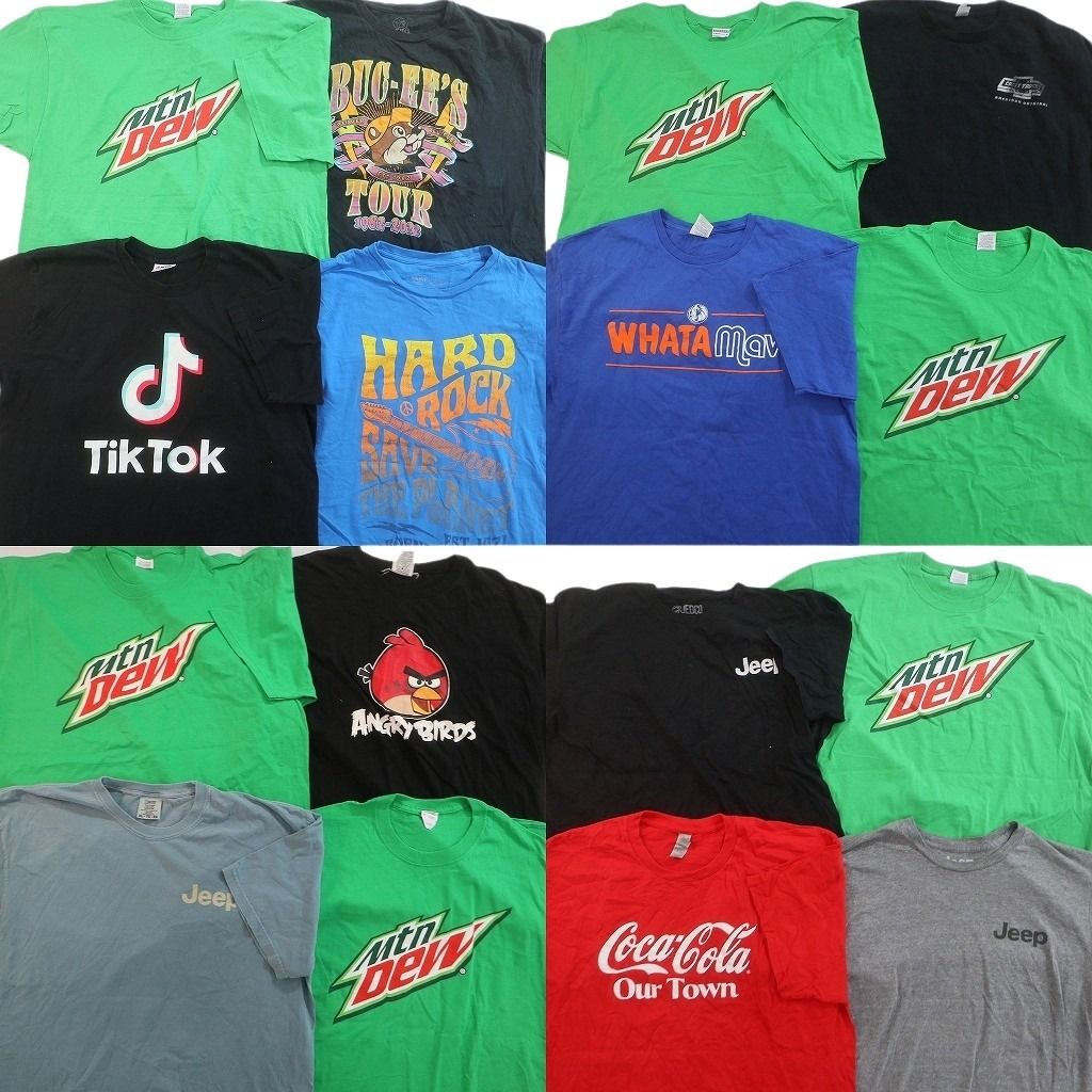 古着卸 まとめ売り 企業 Tシャツ 16枚セット ( メンズ XL ) マウンテンデュー バッキーズ JEEP コカ・コーラ 中古 古着 NE9261