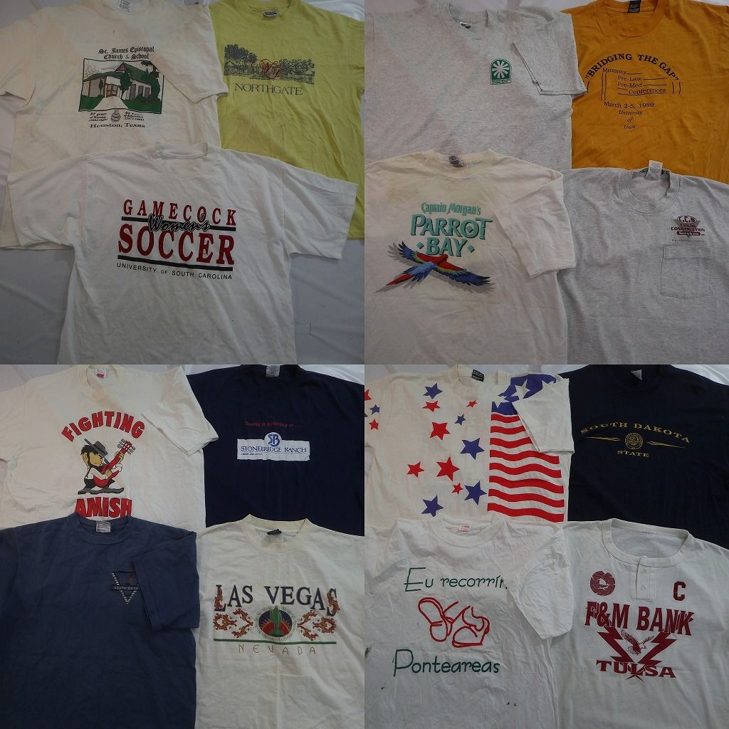 古着卸 まとめ売り ヴィンテージ シングルステッチ Tシャツ 15枚セット ( メンズ XL ) フルーツオブザルーム ヘンリーネック 中古 NE9280