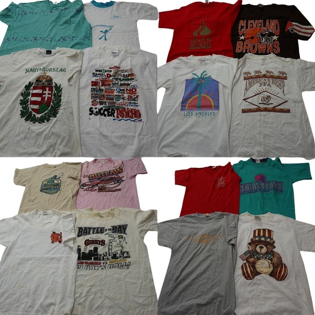 古着卸 まとめ売り ヴィンテージ シングルステッチ Tシャツ 16枚セット ( メンズ M/L ) プロチーム NFL 英文字 中古 古着 NE9294
