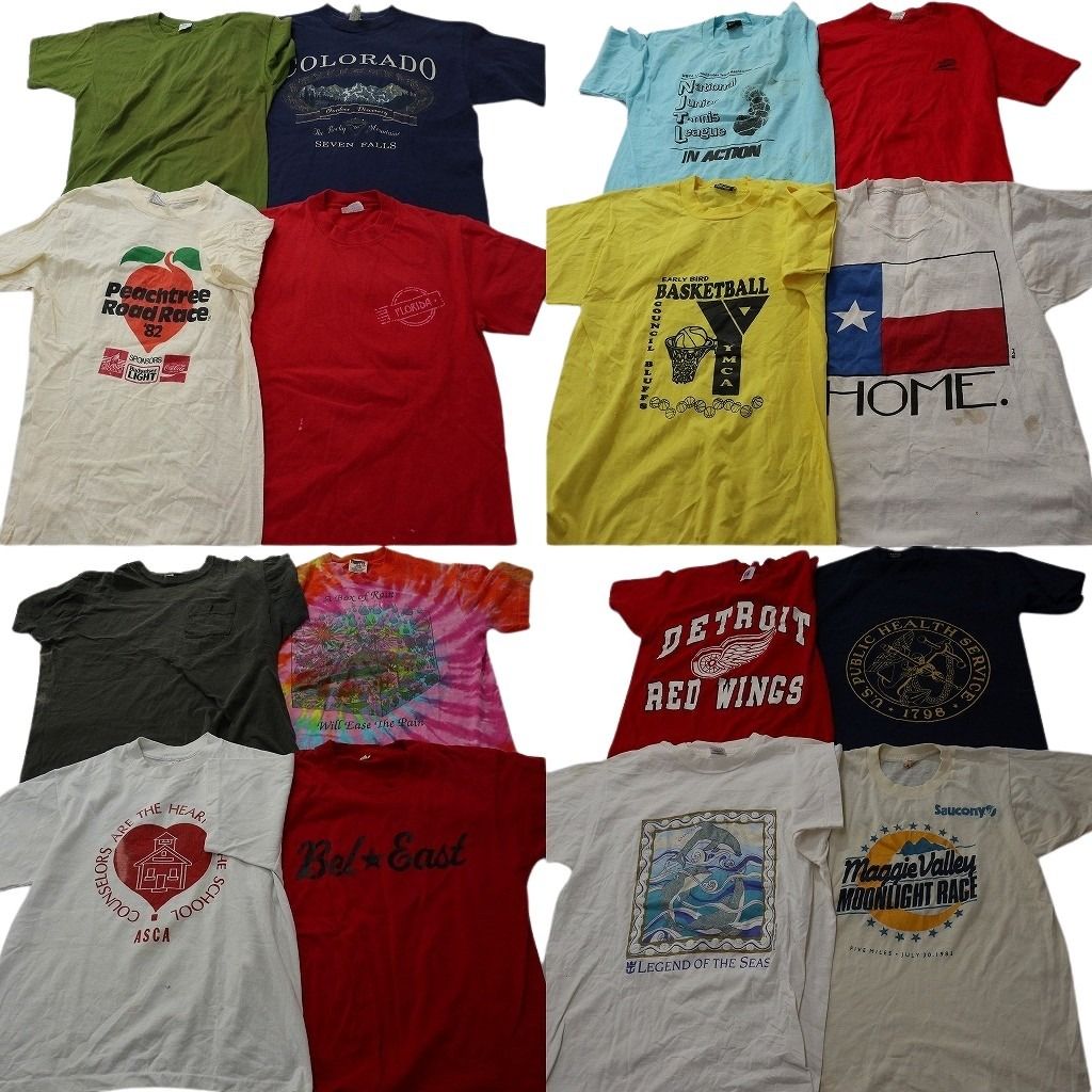 古着卸 まとめ売り ヴィンテージ シングルステッチ Tシャツ 16枚セット ( メンズ M ) プロチーム NHL タイダイ柄 中古 古着 NE9296